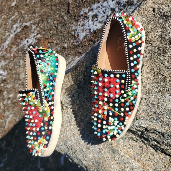 Christian Louboutin Roller Boat Leather Low Trainers Size 8 - Picture 12 of 16